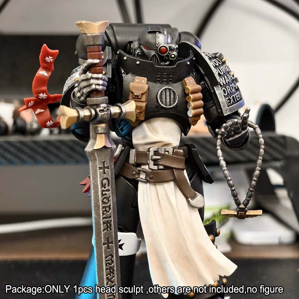 【PRE-ORDER】Premium Painted Black Templar Male Head Sculpt Model For Joytoy Action Figure