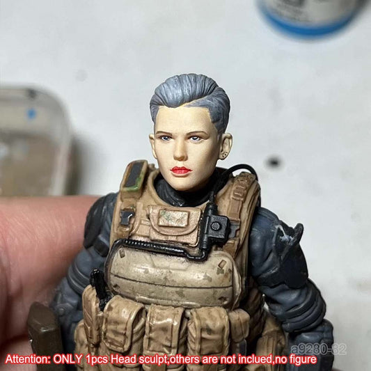 【PRE-ORDER】Delicate Painted 1/18 Female Head Sculpt Model For 3.75" Action Figure Joytoy