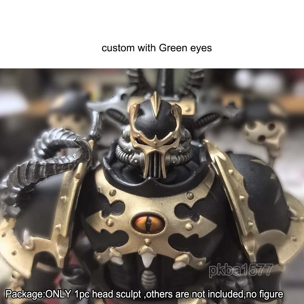 【PRE-ORDER】Custom Premium Painted 1/18 Man Head Sculpt Model with Green Eyes for Joytoy warhammer 40k figure