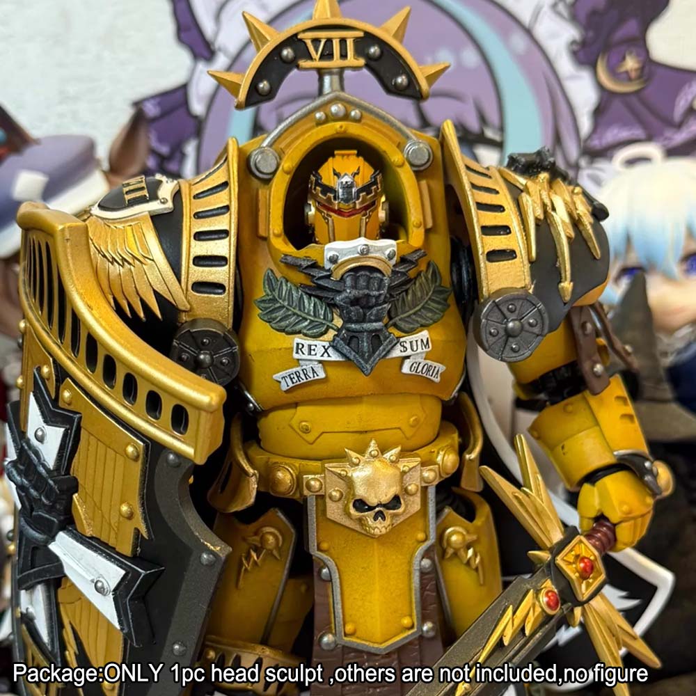 【PRE-ORDER】Premium Painted Man Head Sculpt Model For Joytoy warhammer imperial fist Action Figure