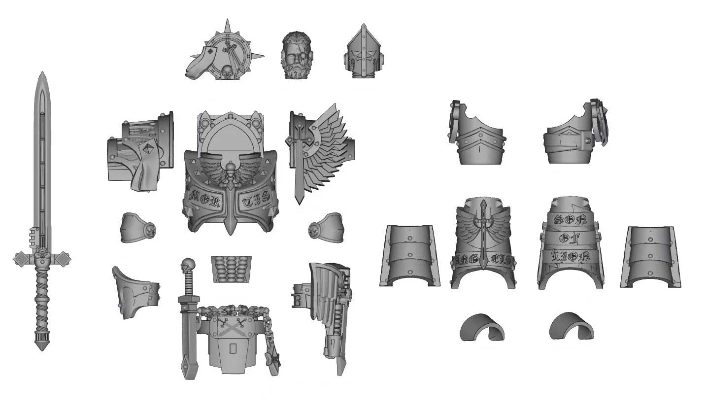 【PRE-ORDER】#1 Unpainted Parts Kits For Joytoy war hammer dark angle 4.0 Action Figure Body