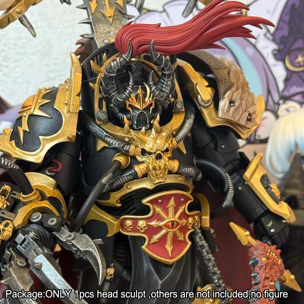 【PRE-ORDER】Premium Painted Black Head Sculpt For joytoy warhammer 40k Black Legion Figure