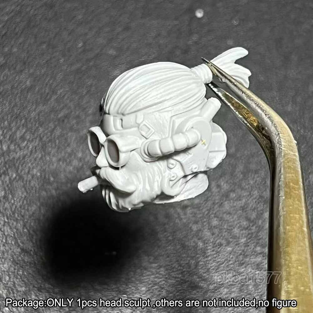 Unpainted 1/18 Punk Man Head Sculpt Helmet Head Model For 3.75'' Action Figure