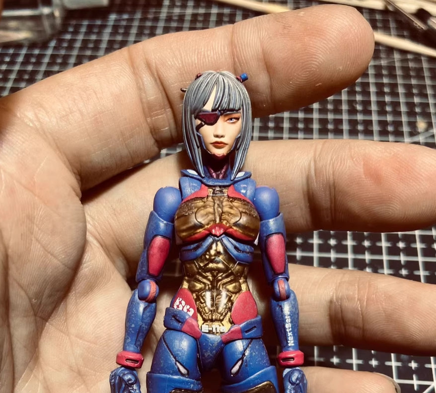 【PRE-ORDER】Premium 1/18 Cyberpunk Girl Head Sculpt Soldier Head For 3.75'' Action Figure