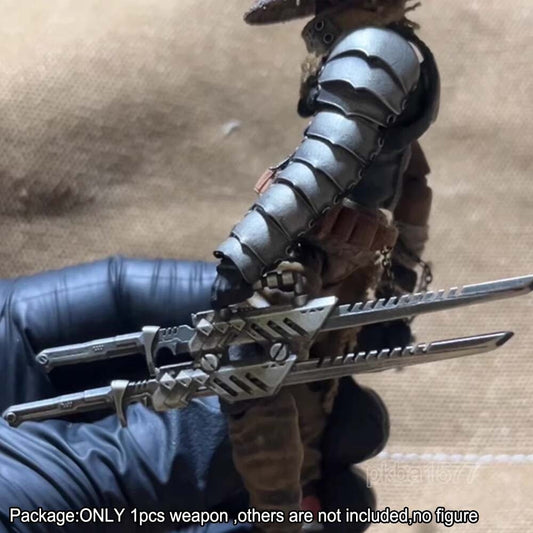Premium 1/18 Metal Cool Double Sword Weapon For DIY 3.75'' Action Figures