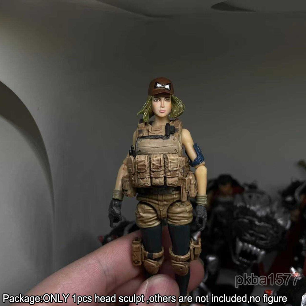 【PRE-ORDER】Premium 1/18 Cute Cartoon Girl Head Sculpt Female Soldier Head For 3.75" Figure