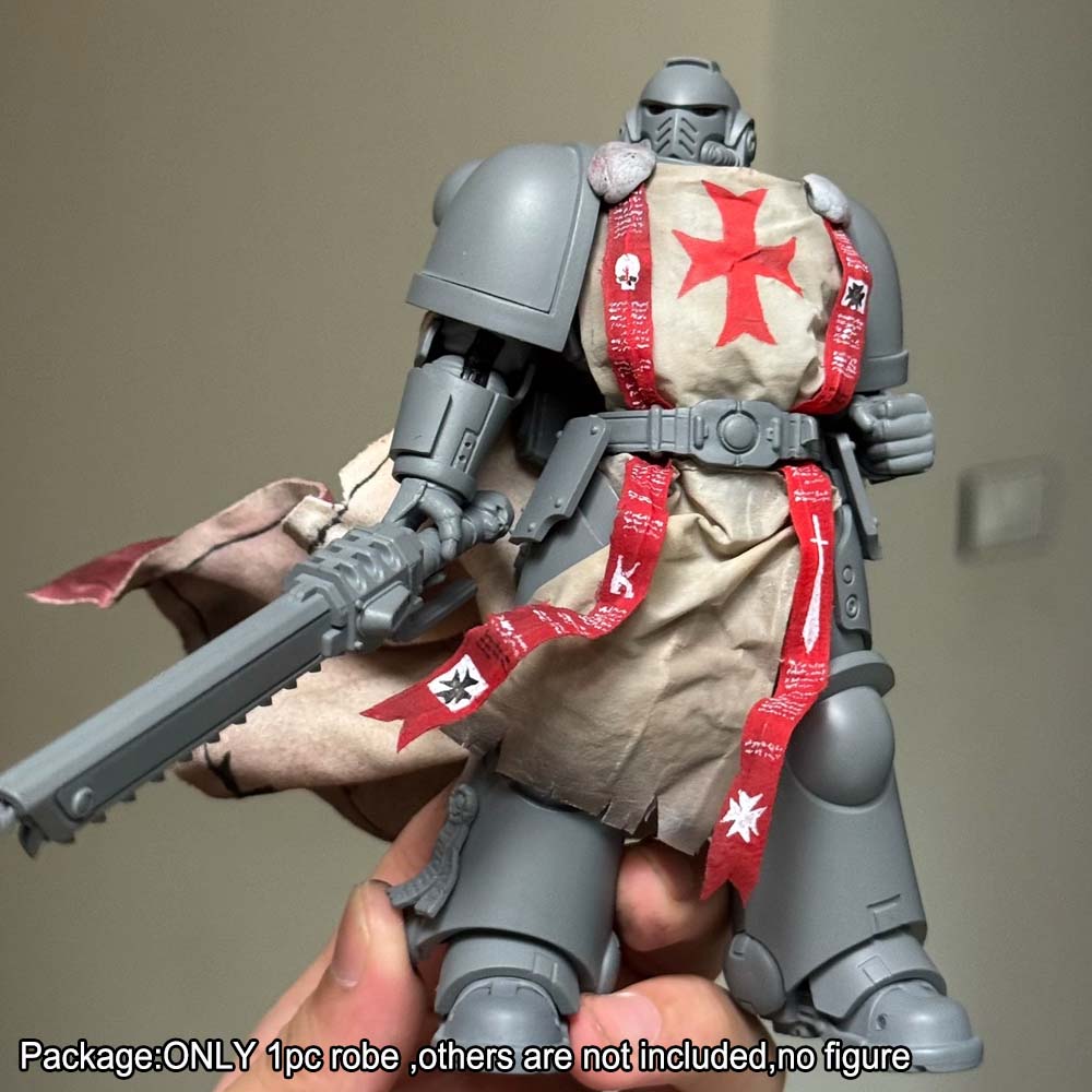【PRE-ORDER】#C Handmade Cloak Robe Prayer Scrolls for Custom Joytoy Warhammer Templar Action figure