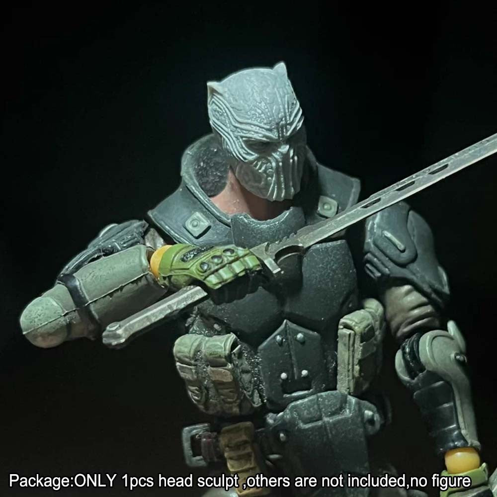 Unpainted 1/18 Black Man Panther Head Sculpt For 3.75'' Acid Rain Joytoy Figure
