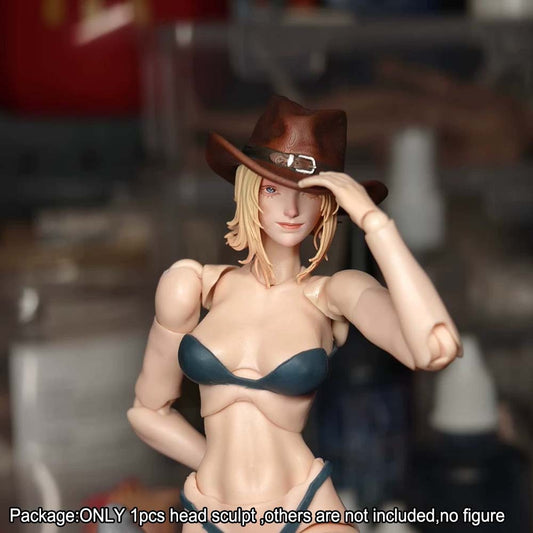【PRE-ORDER】Premium 1/12 Beauty Cowboy Girl Head Sculpt Model For DIY 6" Romankey Figure