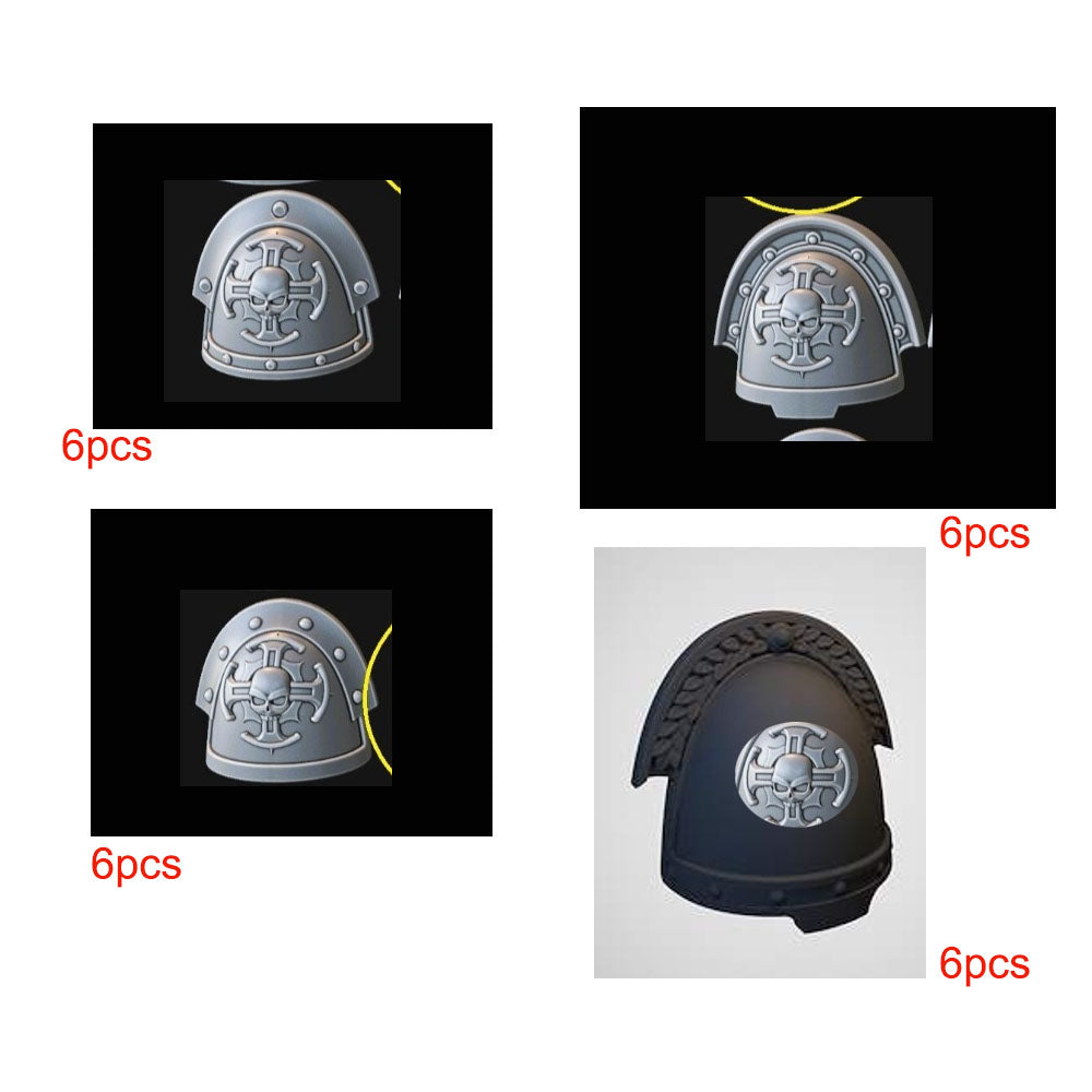 #B 24pcs unpainted shoulder pauldrons for joytoy warhammer 3.7 body figure