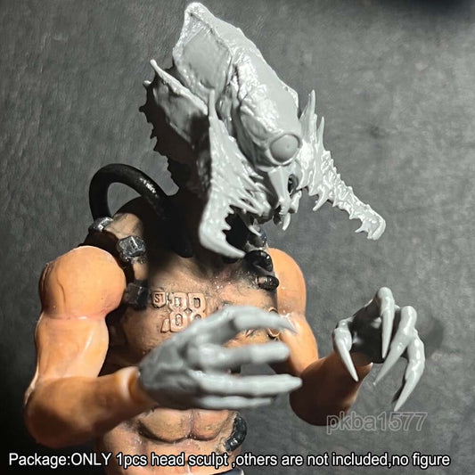 Unpainted 1/18 Insect Man Head Sculpt Soldier Head Model For 3.75'' Figure