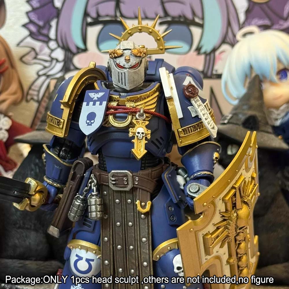 【PRE-ORDER】Premium Painted Man Head Sculpt For Joytoy Warhammer 40k White Veteran Secret Level Figure