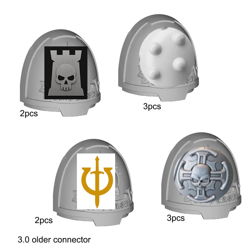 10pcs unpainted custom shoulder pauldrons for joytoy warhammer 3.0 body figure