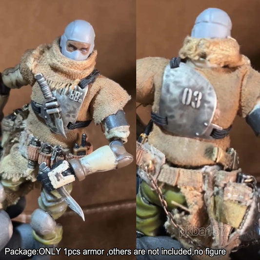 Premium 1/18 Metal Knife Chest Back Armor For DIY 3.75" Action Figure