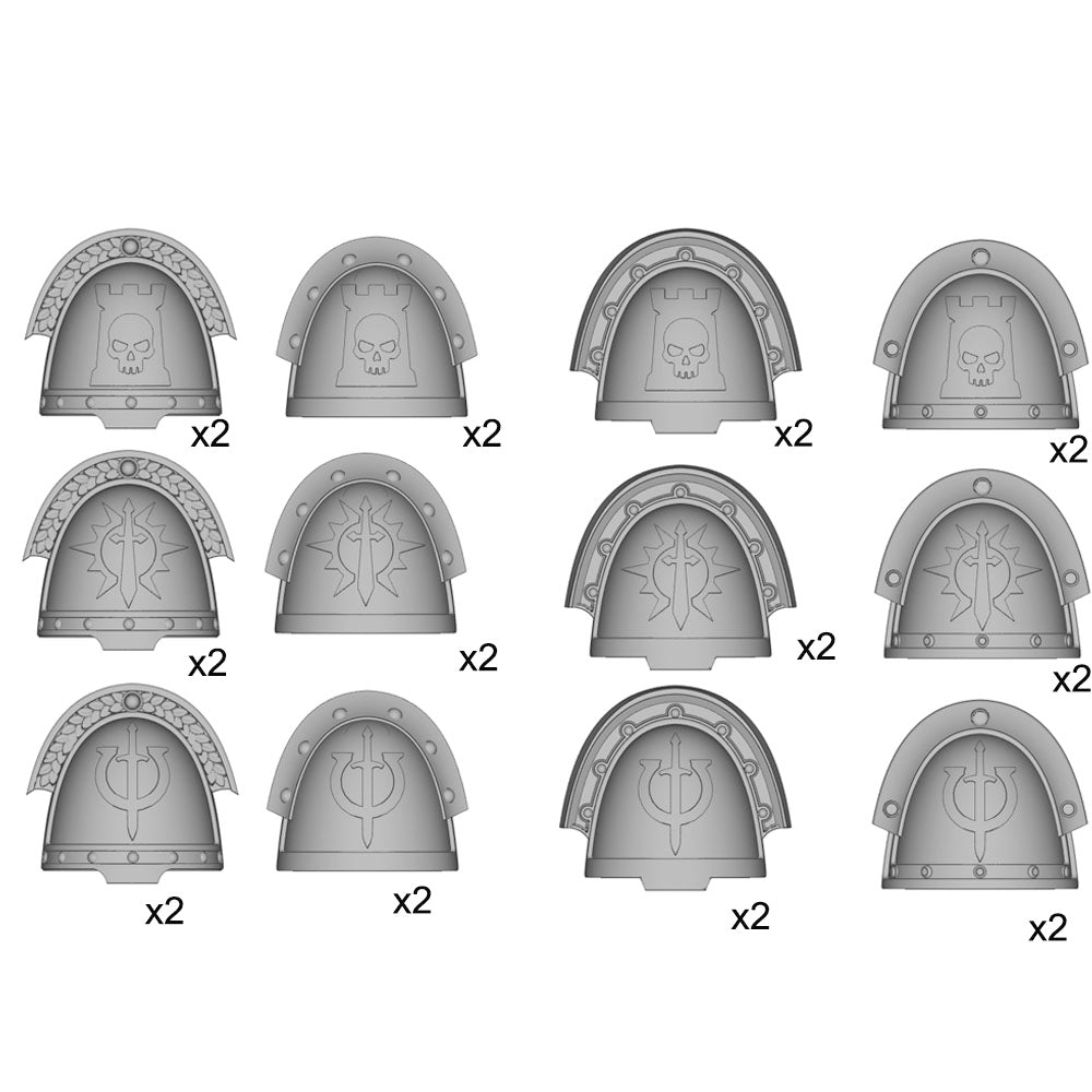 24pcs unpainted shoulder pauldrons for joytoy warhammer 3.7 body figure