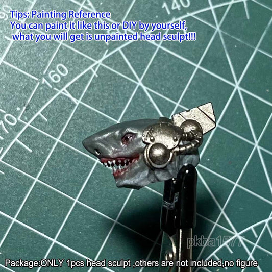 Unpainted 1/18 Shark Head Sculpt Male Helmet For 3.75'' Figures Acid Rain Joytoy