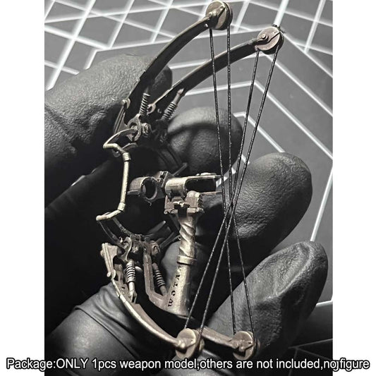 Handmade Metal 1/18 Bow Weapon Model For 3.75'' Action Figure Accessory