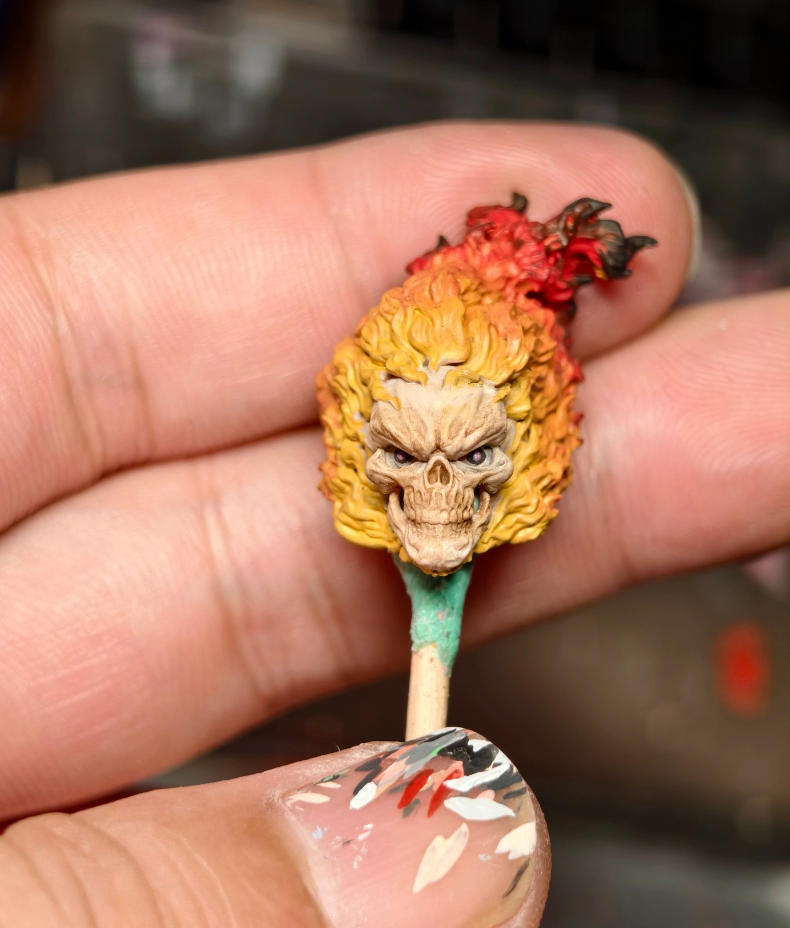 【PRE-ORDER】New Premium 1/18 Hell Rider Man Head Sculpt Head Model For 3.75" Action Figure