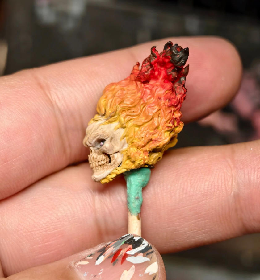 【PRE-ORDER】New Premium 1/18 Hell Rider Man Head Sculpt Head Model For 3.75" Action Figure