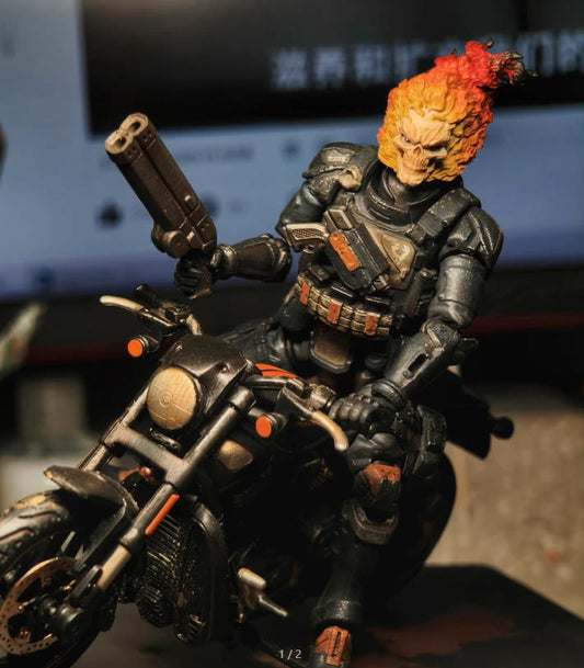 【PRE-ORDER】New Premium 1/18 Hell Rider Man Head Sculpt Head Model For 3.75" Action Figure