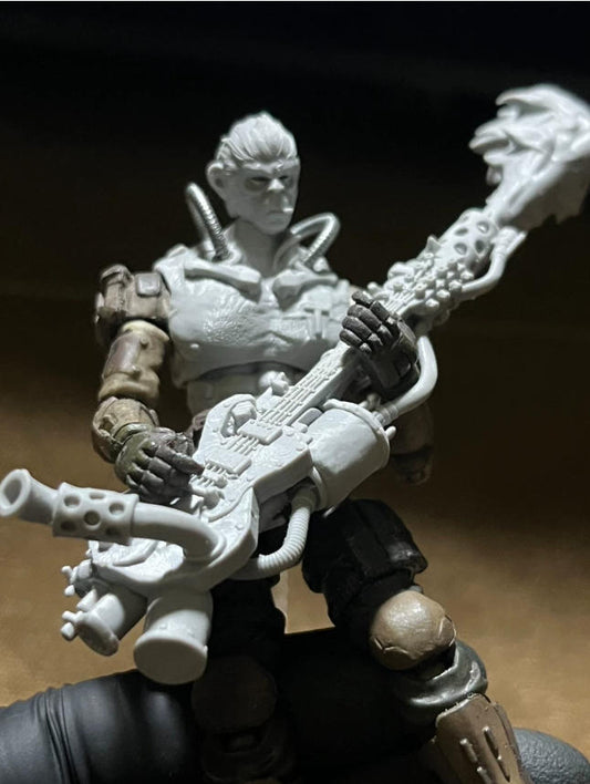 Unpainted 1/18 Punk Guitar Model For 3.75'' Acid Rain Joytoy Action Figure