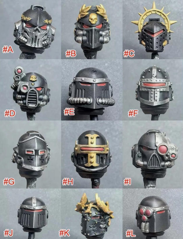 【PRE-ORDER】Premium Painted Man Head Sculpt Model For Joytoy Warhammer Black Templars Action Figure