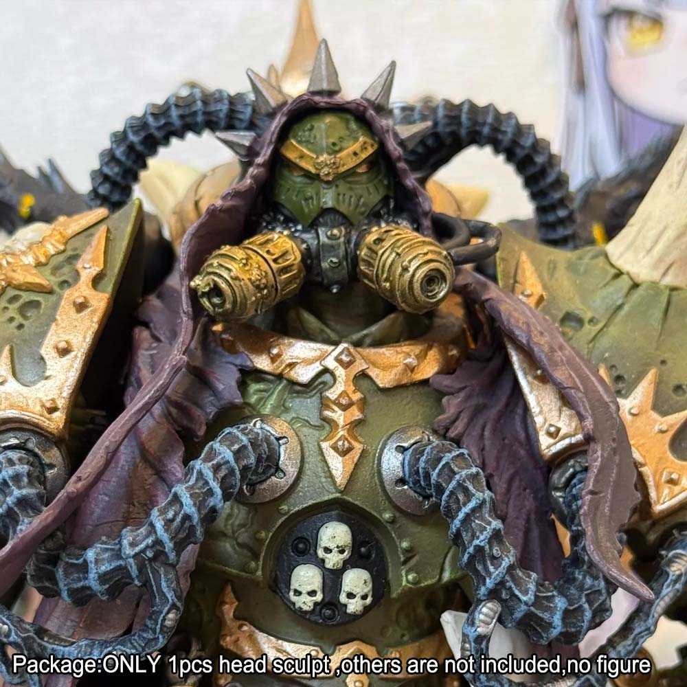 【PRE-ORDER】Premium Painted Face‑mask Style Replace For joytoy warhammer Death Guard Primarch Mortarion Nurgle Daemon Primarch