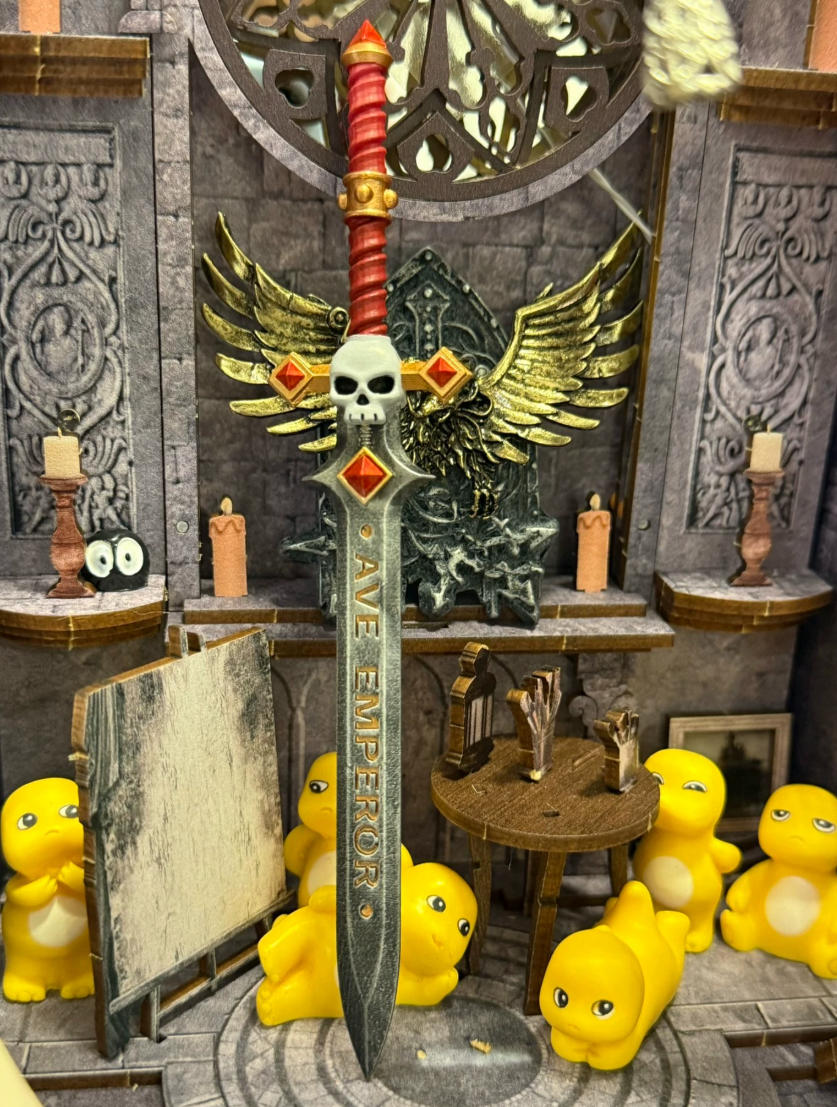 SINGLE PRE‑ORDER Premium Painted Sword Weapon Model for JoyToy Warhammer 40K Figure