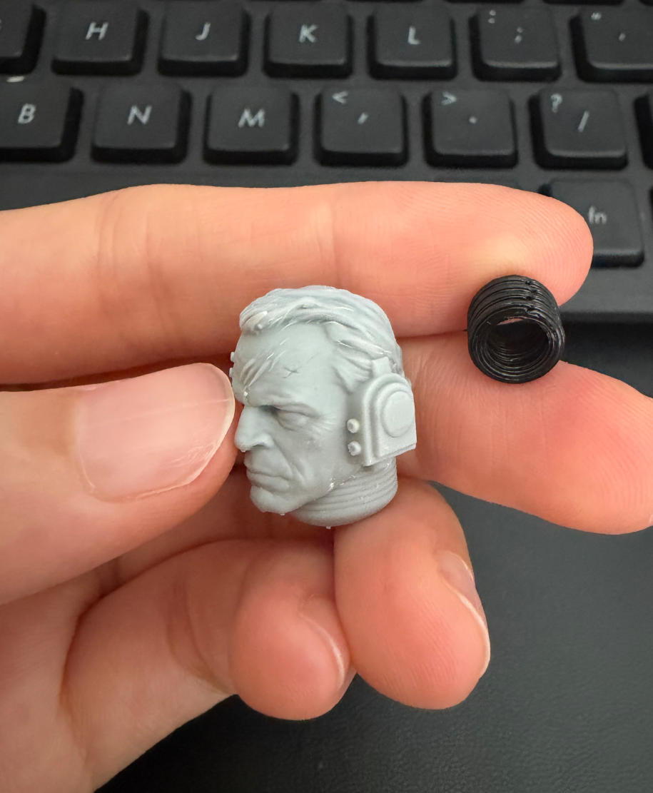 Unpainted Man Head Sculpt for JoyToy Warhammer Figure