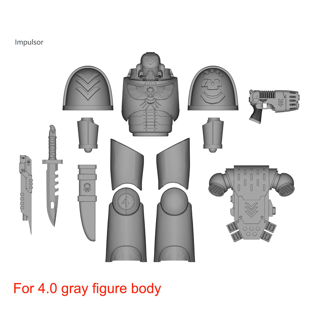 【PRE-ORDER】 #D NEW Unpainted Parts Kits For Joytoy Warhammer Retributor 4.0 gray figure body
