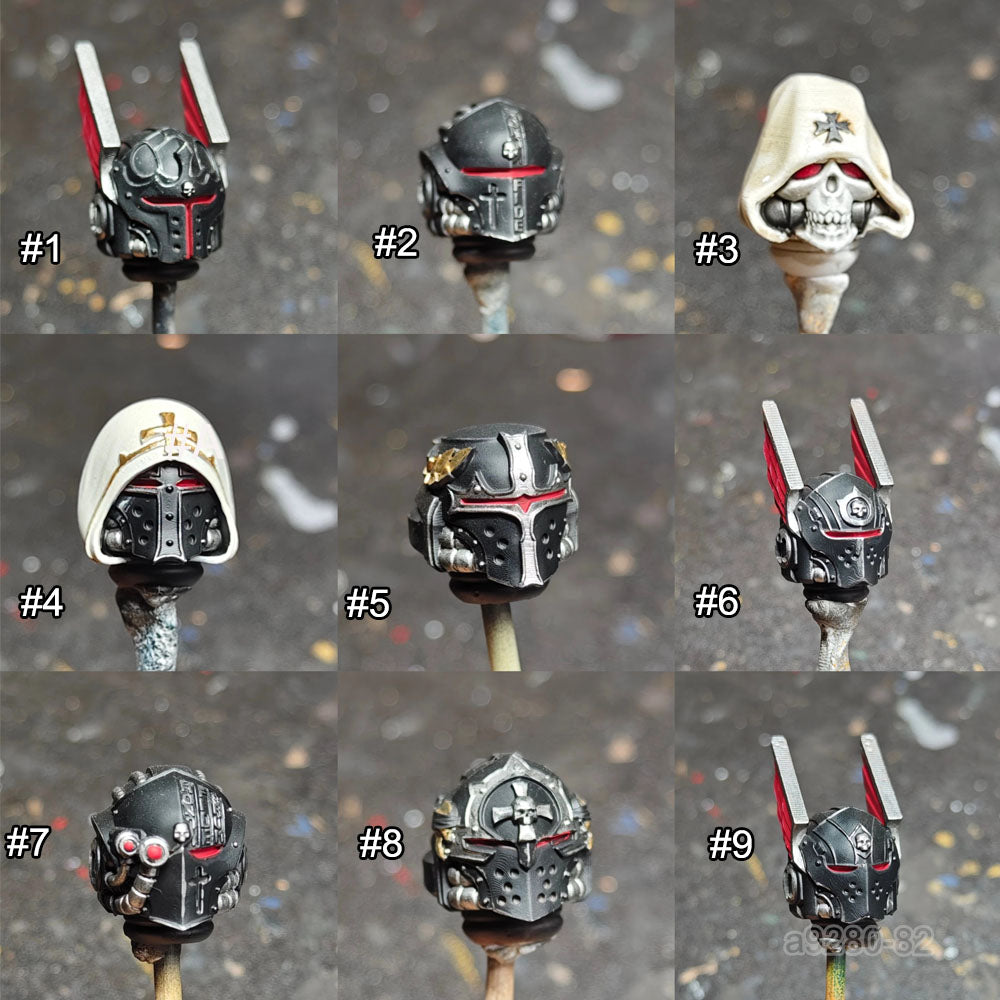 PRE‑ORDER Single Premium Painted Male Helmet Head Sculpt for JoyToy Warhammer 40K Figure