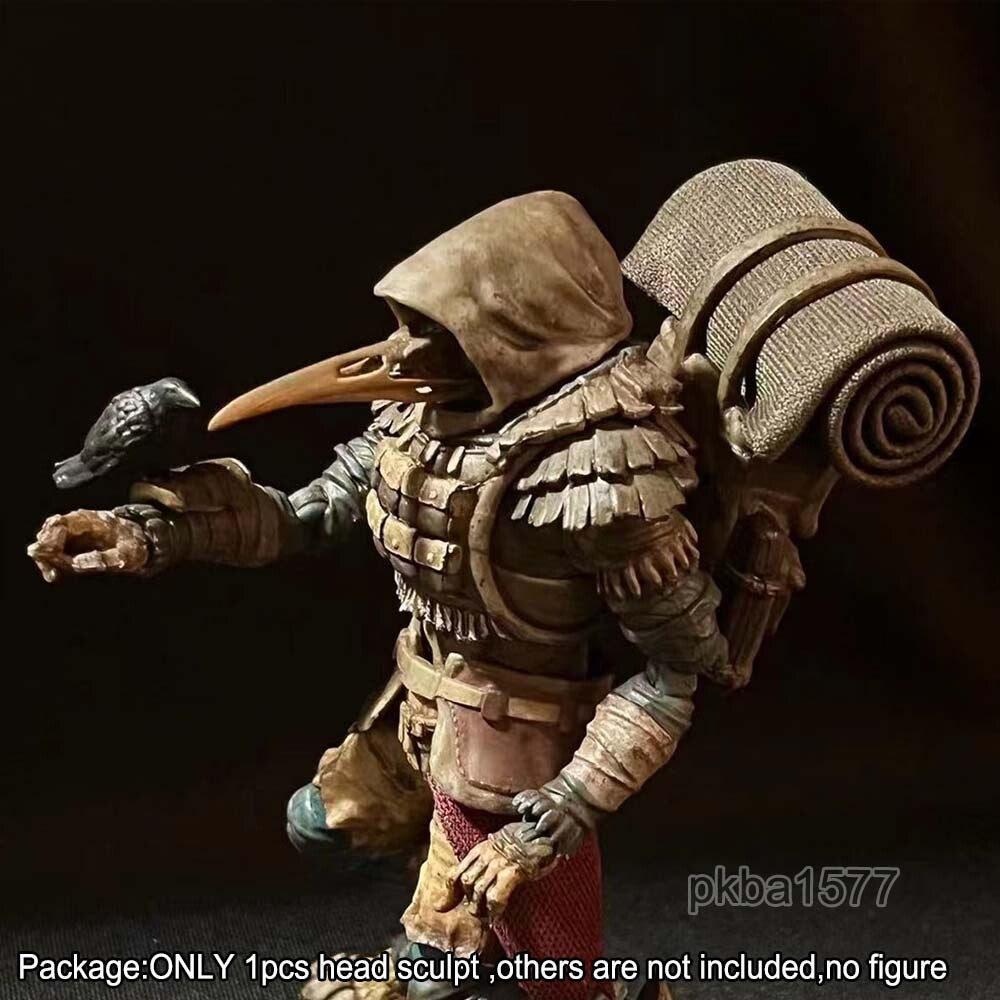 Unpainted 1/18 Bird Head Sculpt Soldier Head Helmet For DIY 3.75'' Action Figure