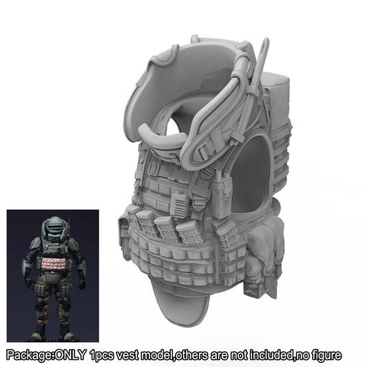 Unpainted Green 1/18 Body Armor Web Gear Vest Model For DIY 3.75" Action Figure