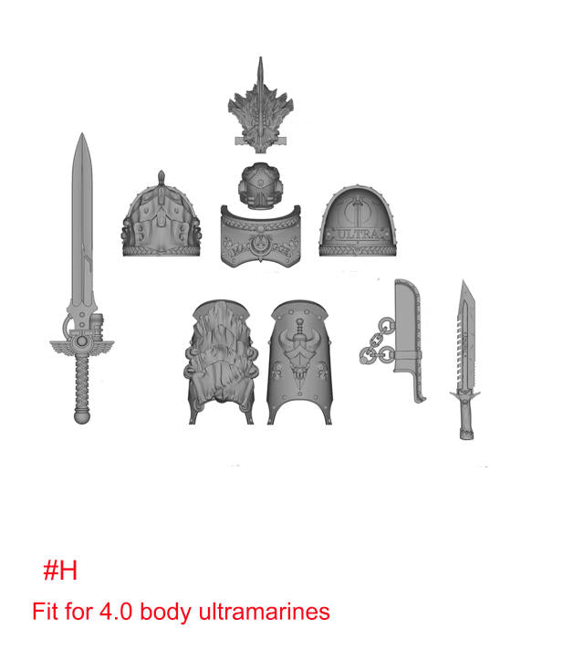 【PRE-ORDER】#H Unpainted Parts Kits For Joytoy war hammer Ultramarines 4.0 Action Figure Body