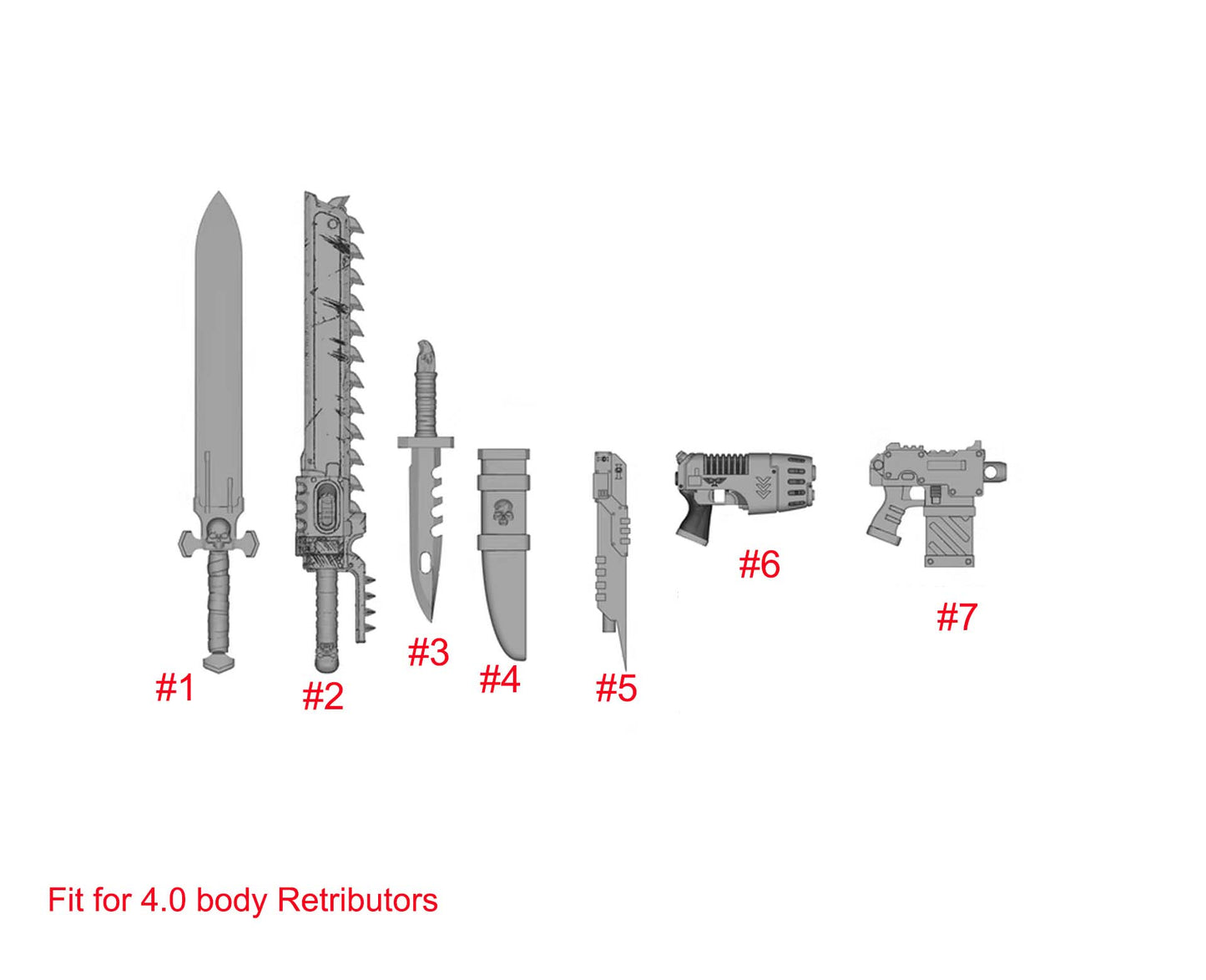 【PRE-ORDER】Single Unpainted Weapon Sword For Joytoy war hammer Retributors 4.0 Figure Body