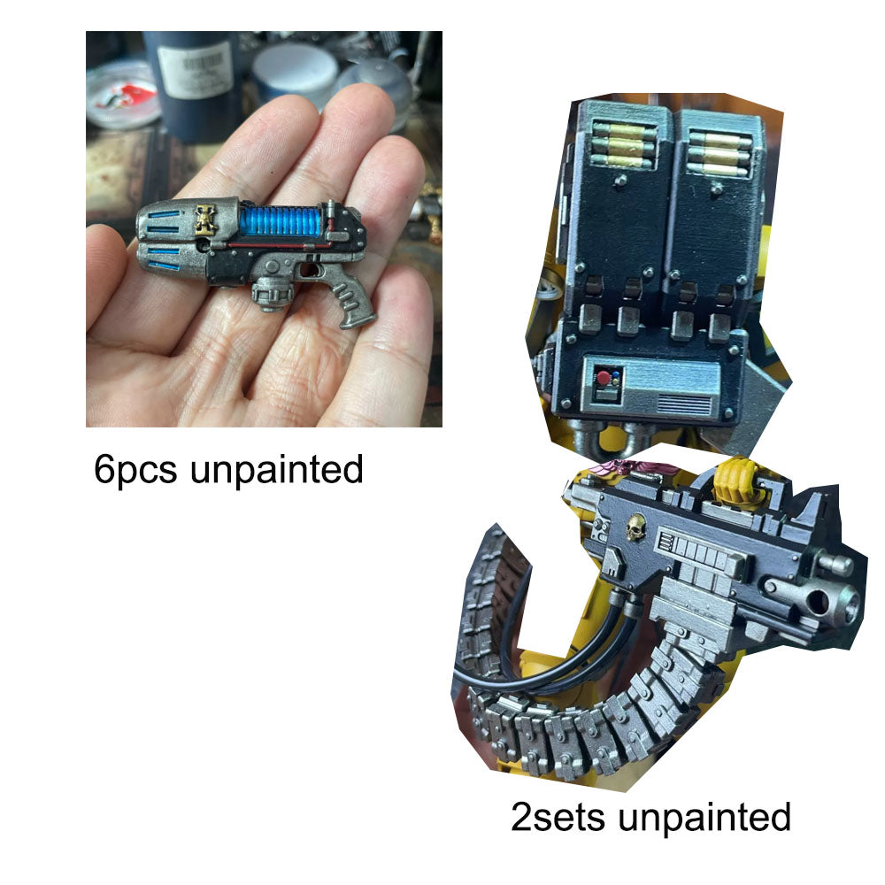 6pcs unpainted guns +2 sets unpainted gun kits