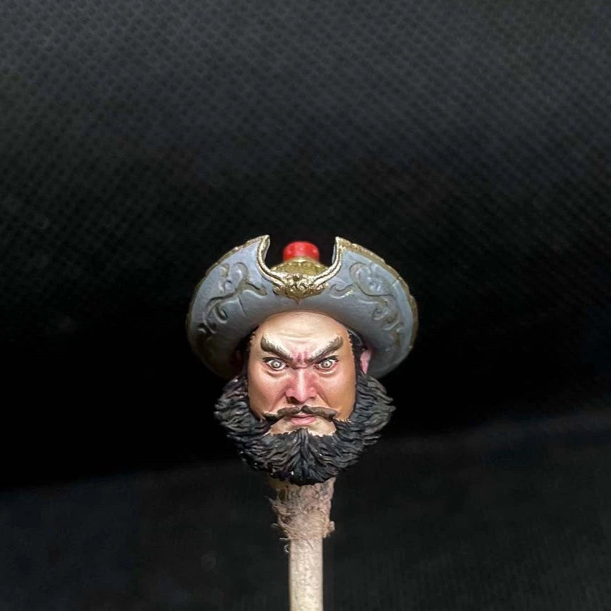 Premium 1/18 Scale Zhou Cang Head Sculpt – Three Kingdoms Collectible
