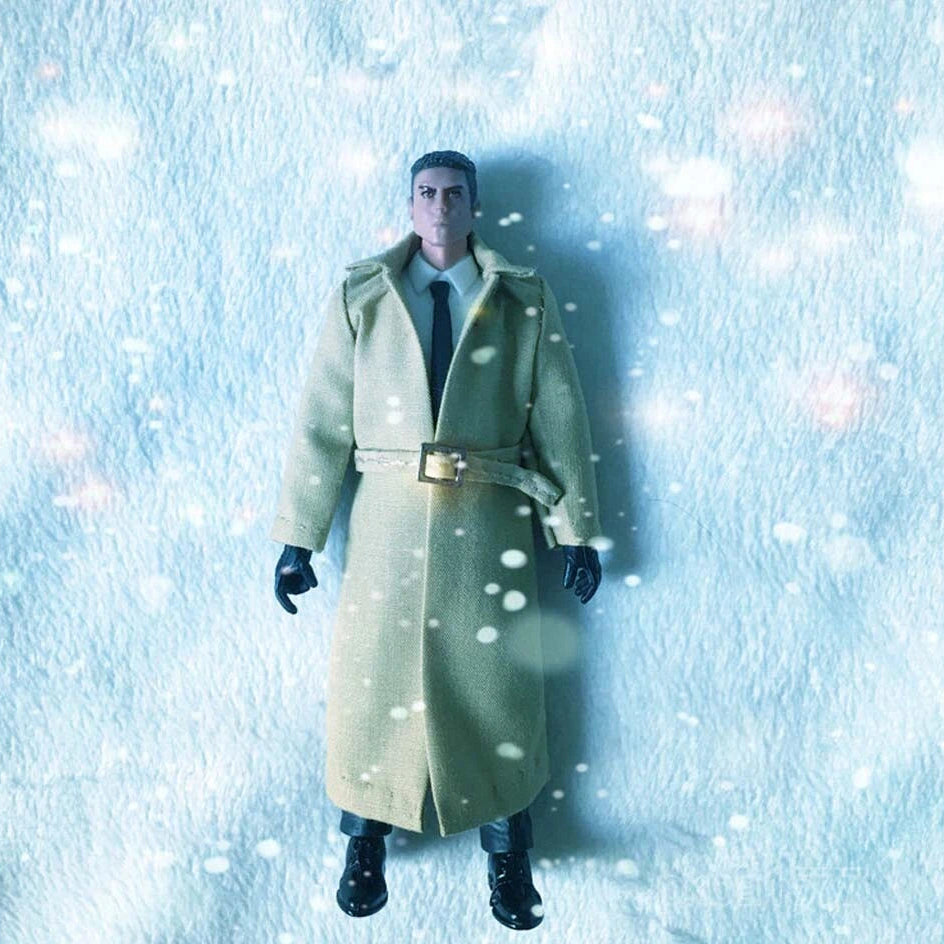 Handmade 1/18 Scale Lapel Trench Coat Jacket for Male Figure