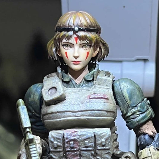 Delicate Painted 1/18 Scale Female Head Sculpt for 3.75-inch Figures