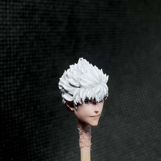 Premium 1/18 White Hair Action Figure Head Sculpt