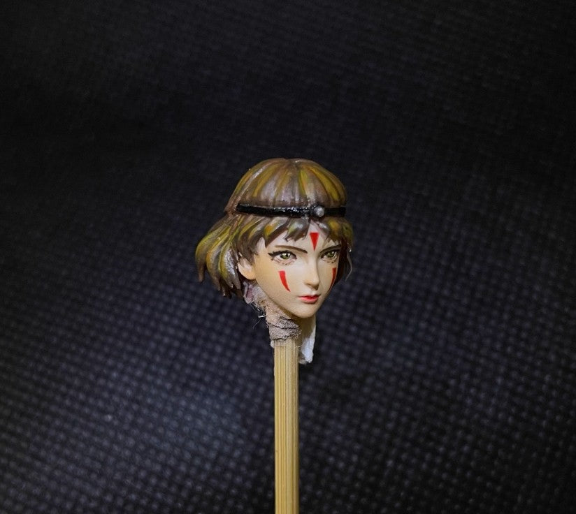 Delicate Painted 1/18 Scale Female Head Sculpt for 3.75-inch Figures