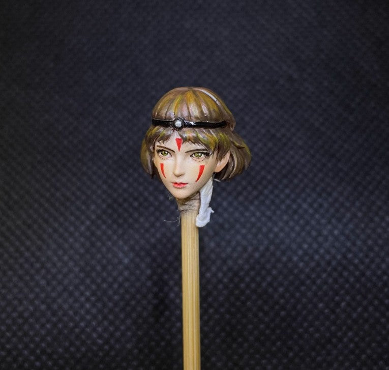 Delicate Painted 1/18 Scale Female Head Sculpt for 3.75-inch Figures