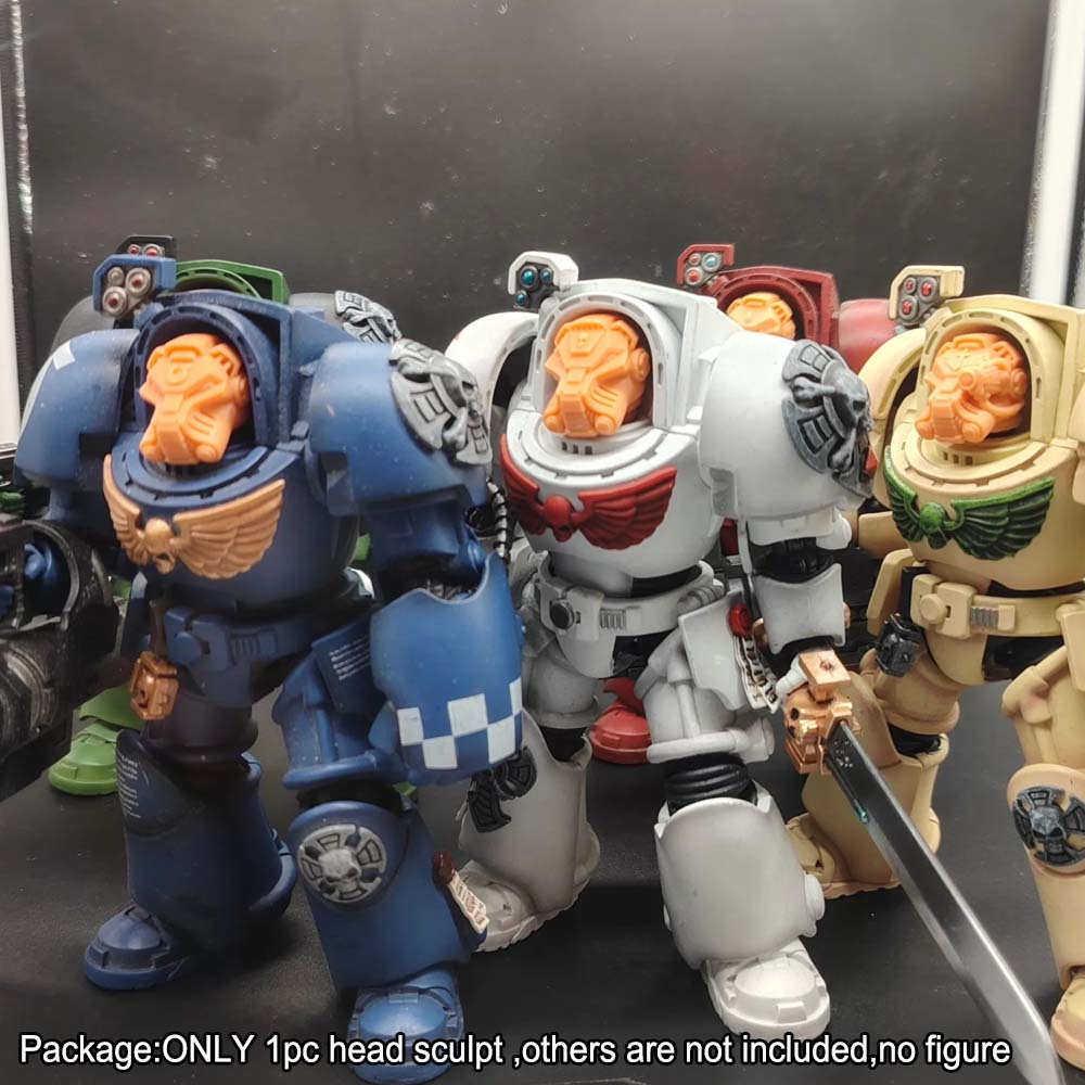 Unpainted Man Head Sculpt For joytoy Warhammer 40k 10th Edition Terminator Action Figure