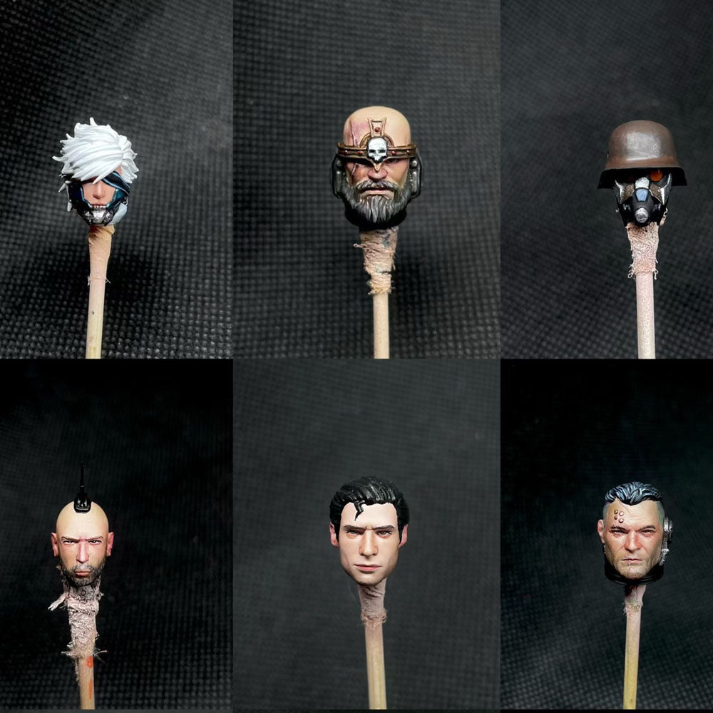 3.75 inch Painted Male Head Sculpts