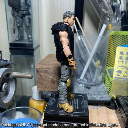 Black 1/18 Sleeveless Vest Waistcoat Coat Model For 3.75 Action Soldier Figure