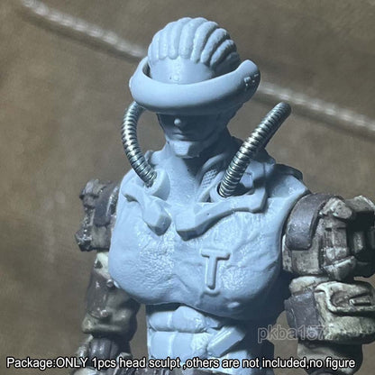 Unpainted 1/18 Dan Head Sculpt Model For 3.75'' Acid Rain Joytoy Action Figure