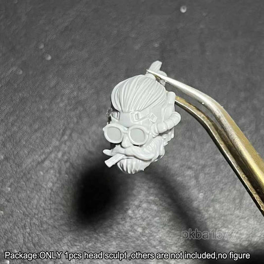 Unpainted 1/18 Punk Man Head Sculpt Helmet Head Model For 3.75'' Action Figure