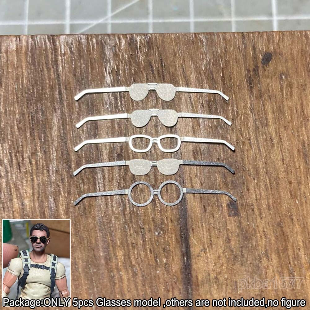 NEW 5pcs 1/18 Metal Glasses Sunglasses Model For DIY 3.75" Action Figure