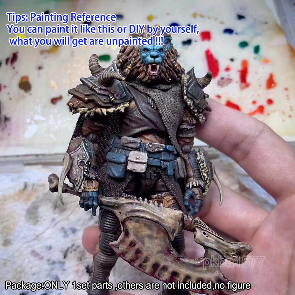 Unpainted 1/18 Lion Head Sculpt Knife Shoulder Arm Covers For 3.75'' Figure