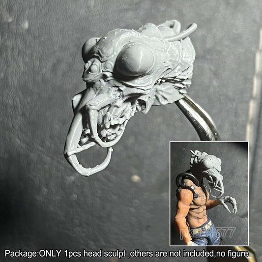 Unpainted 1/18 Insect Moth Head Sculpt Soldier Head Model For 3.75'' Figure